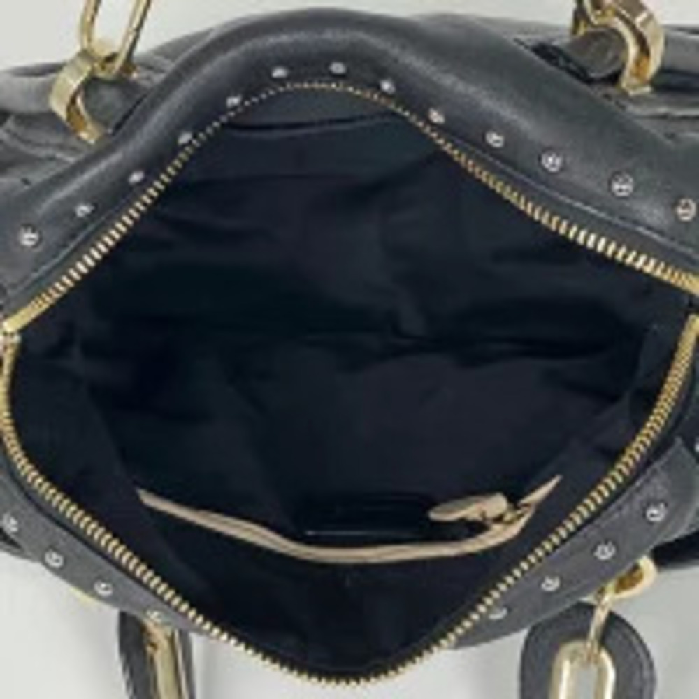 Chloe Paraty 2way Shoulder Bag Studded Leather Black - Picture 6 of 6